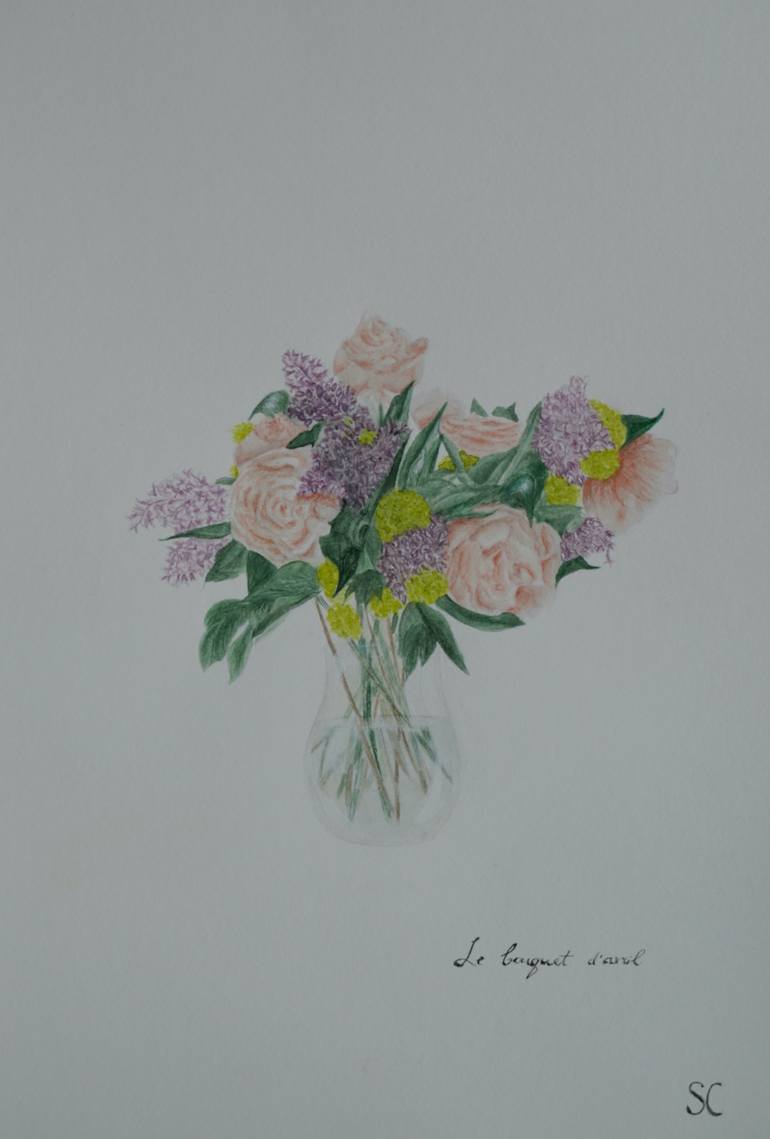 Original Illustration Floral Painting by Sabine Chauvin