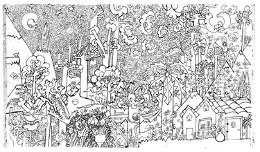 Original Black & White Nature Painting by Andrés García