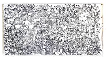 Original Black & White Nature Painting by Andrés García