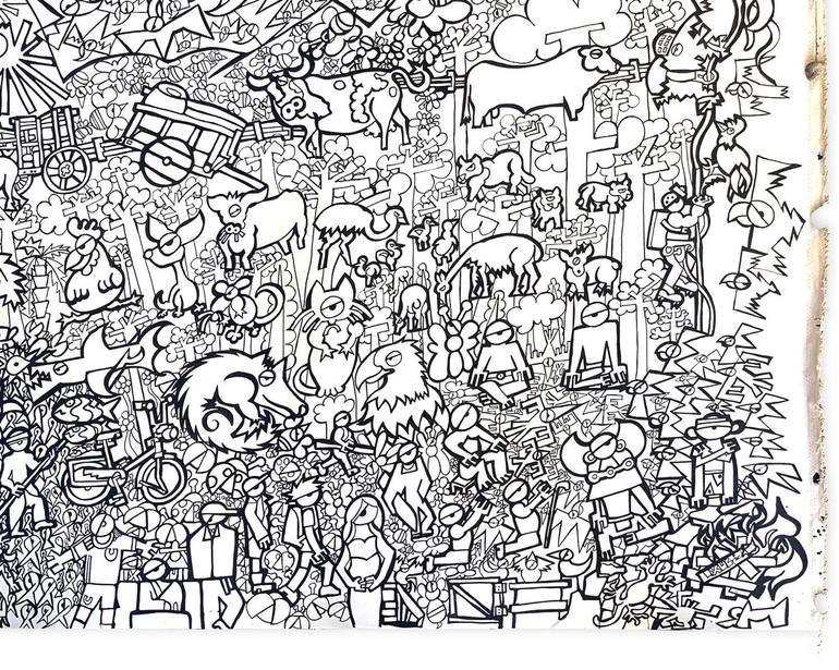 Original Black & White Nature Painting by Andrés García