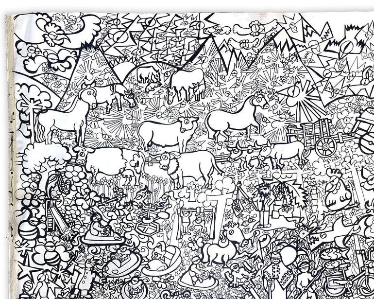 Original Black & White Nature Painting by Andrés García
