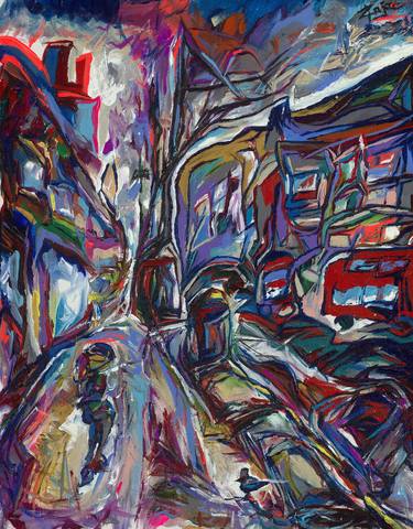 Original Abstract Expressionism Architecture Paintings by Karina Zajac