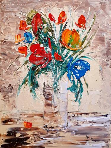 Original Impressionism Floral Paintings by Arleta Berta