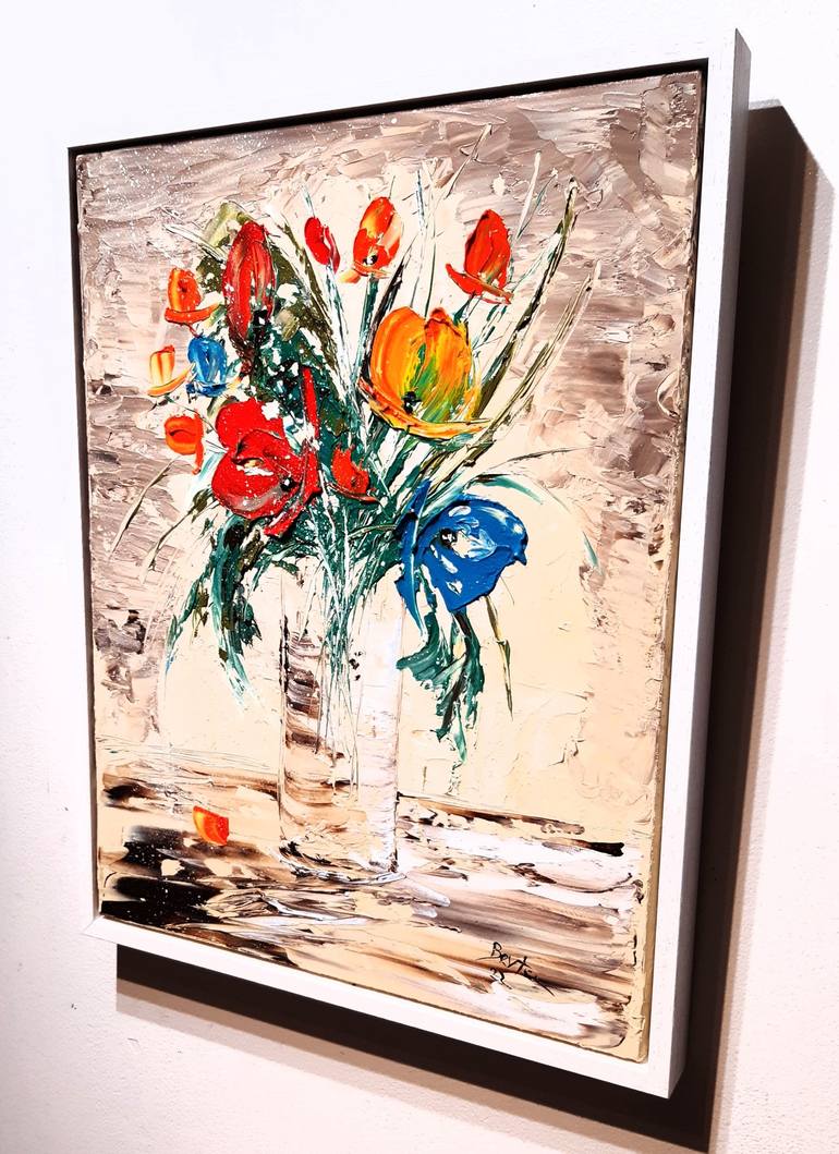 Original Impressionism Floral Painting by Arleta Berta