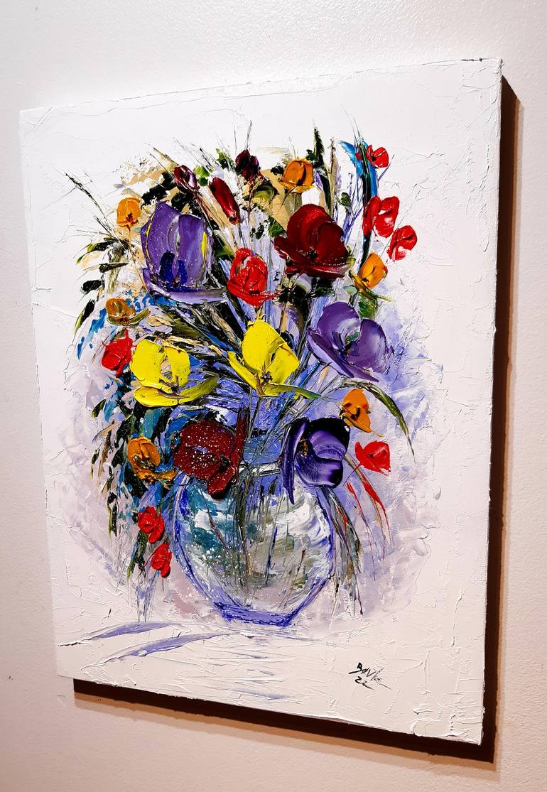 Original Impressionism Floral Painting by Arleta Berta