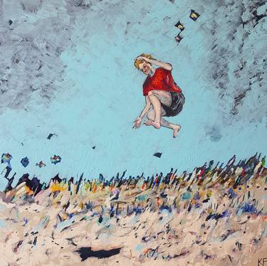 Original Abstract Beach Paintings by Kathrin Flöge