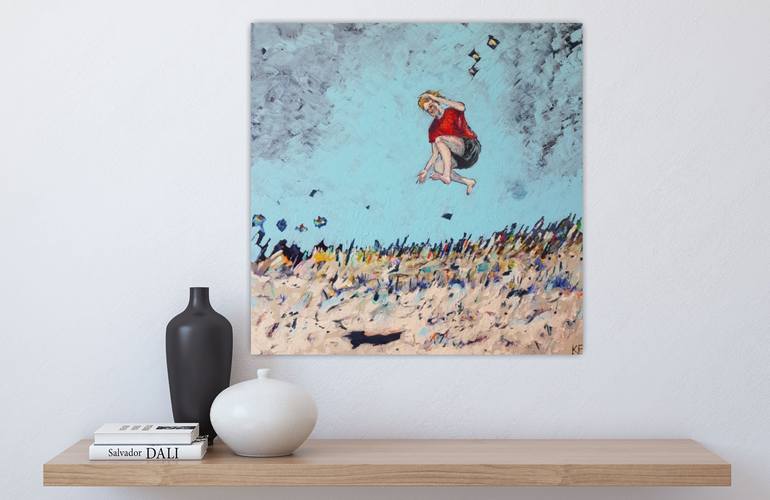 Original Abstract Beach Painting by Kathrin Flöge