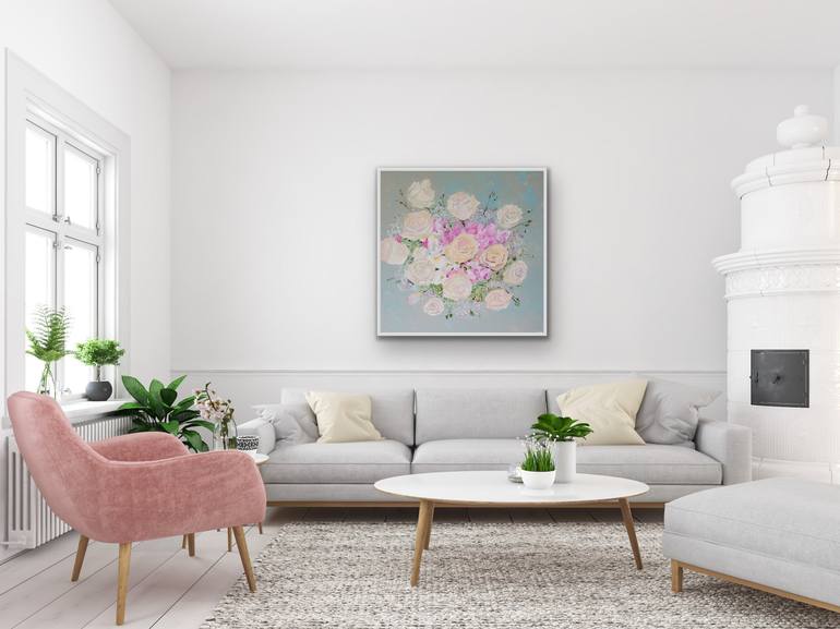 Original Art Deco Floral Painting by Kathrin Flöge