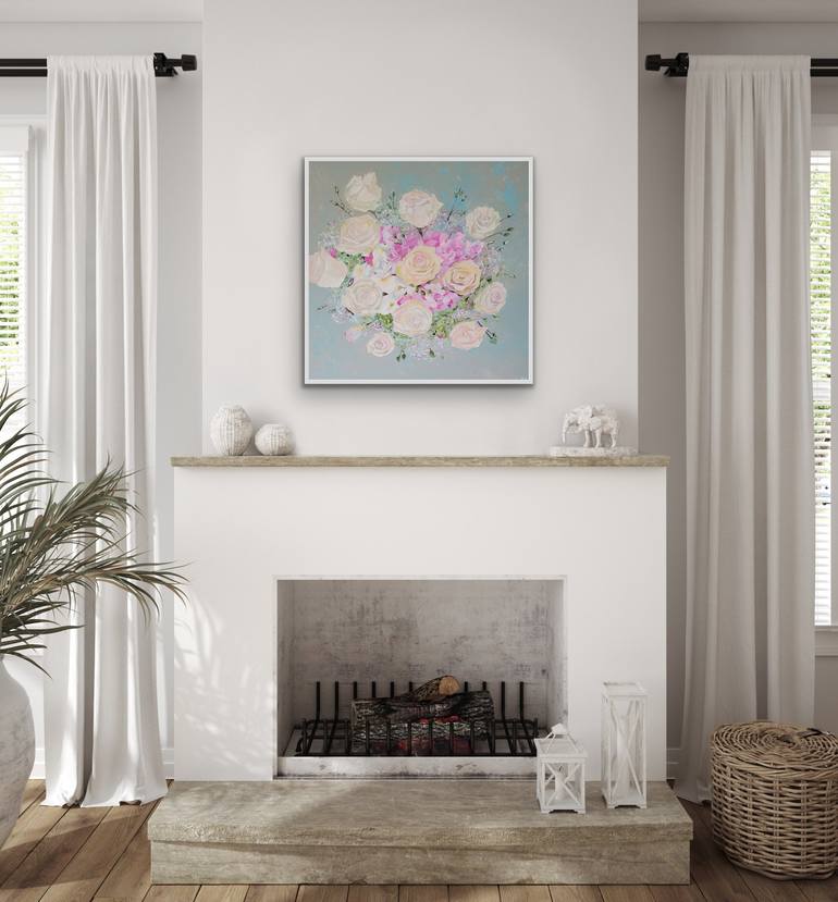 Original Art Deco Floral Painting by Kathrin Flöge