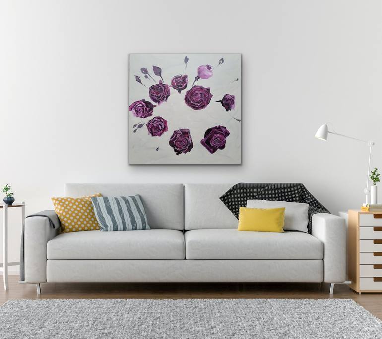 Original Abstract Floral Painting by Kathrin Flöge