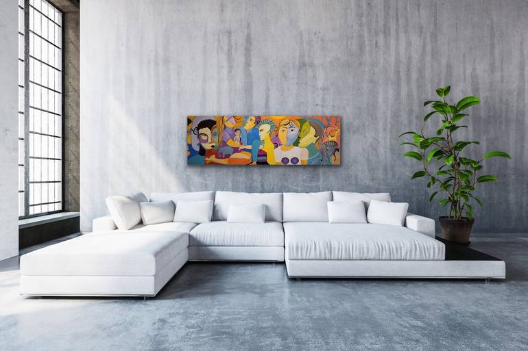 Original Abstract People Painting by Kathrin Flöge