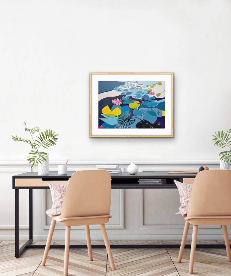 Original Abstract Floral Painting by Kathrin Flöge