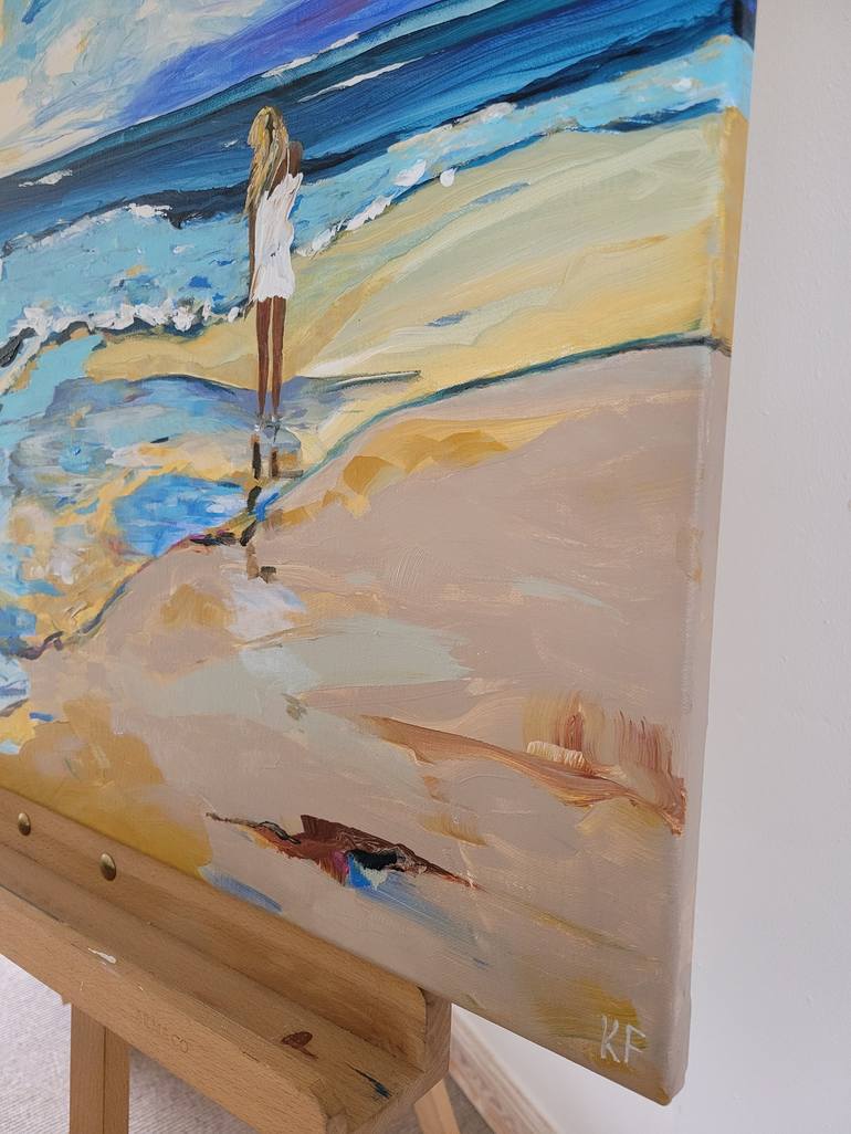 Original Abstract Beach Painting by Kathrin Flöge