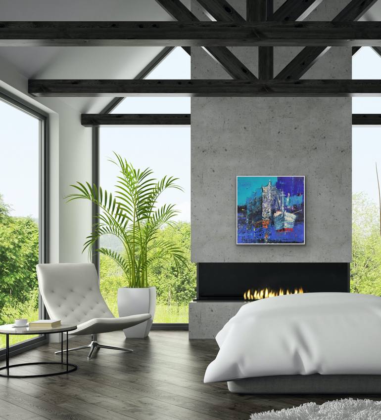 Original Abstract Architecture Painting by Kathrin Flöge