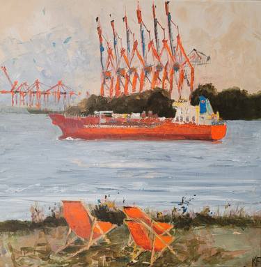 Print of Figurative Ship Paintings by Kathrin Flöge