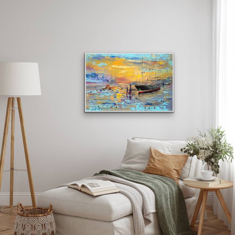 Original Contemporary Ship Painting by Kathrin Flöge