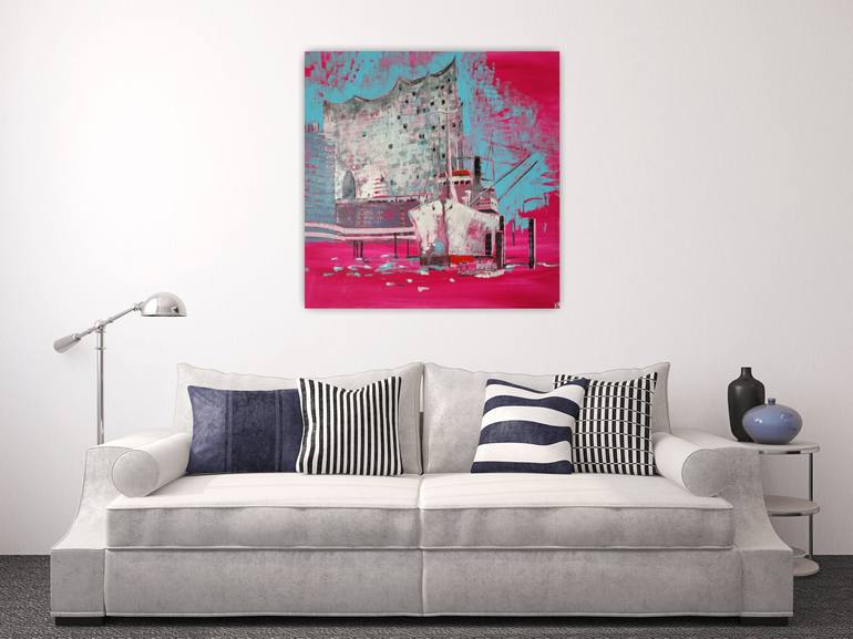 Original Contemporary Cities Painting by Kathrin Flöge