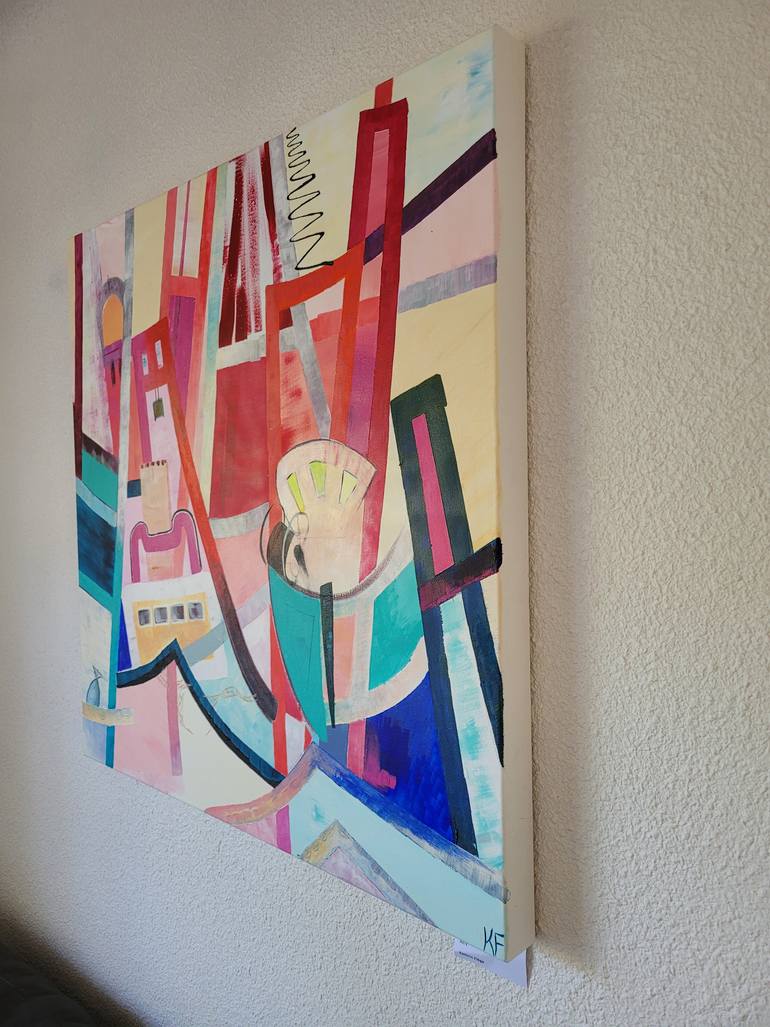 Original Abstract Architecture Painting by Kathrin Flöge