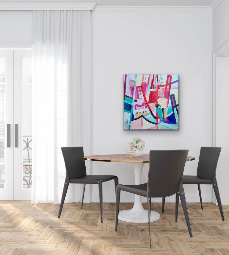 Original Abstract Architecture Painting by Kathrin Flöge