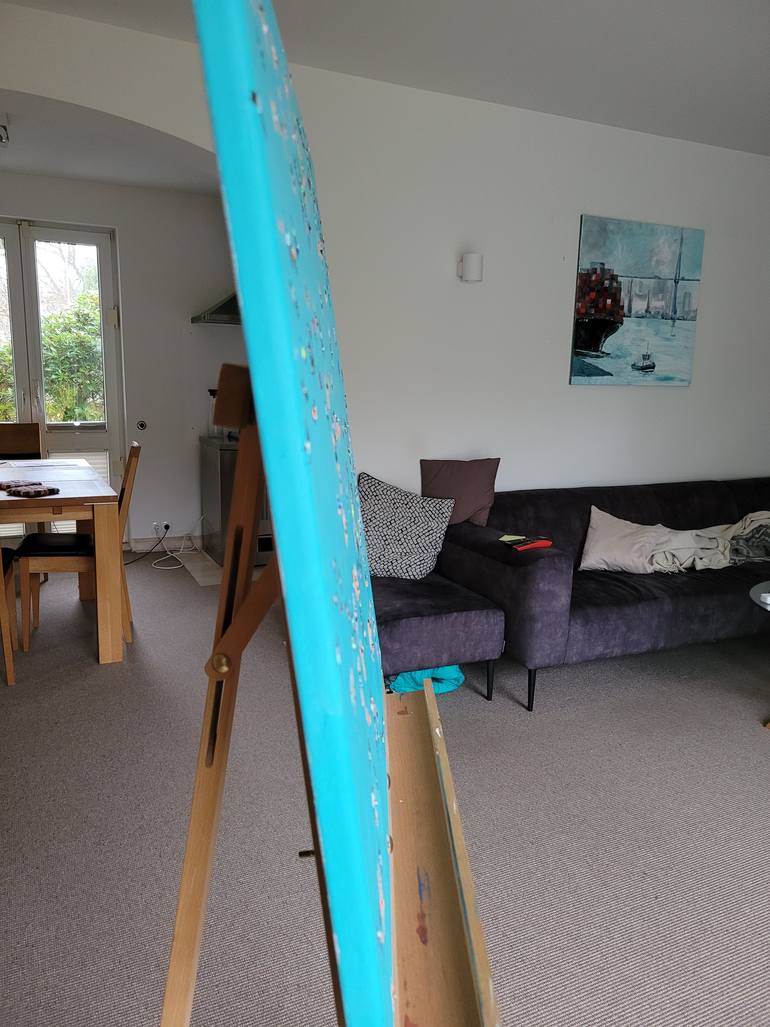 Original Abstract Water Painting by Kathrin Flöge