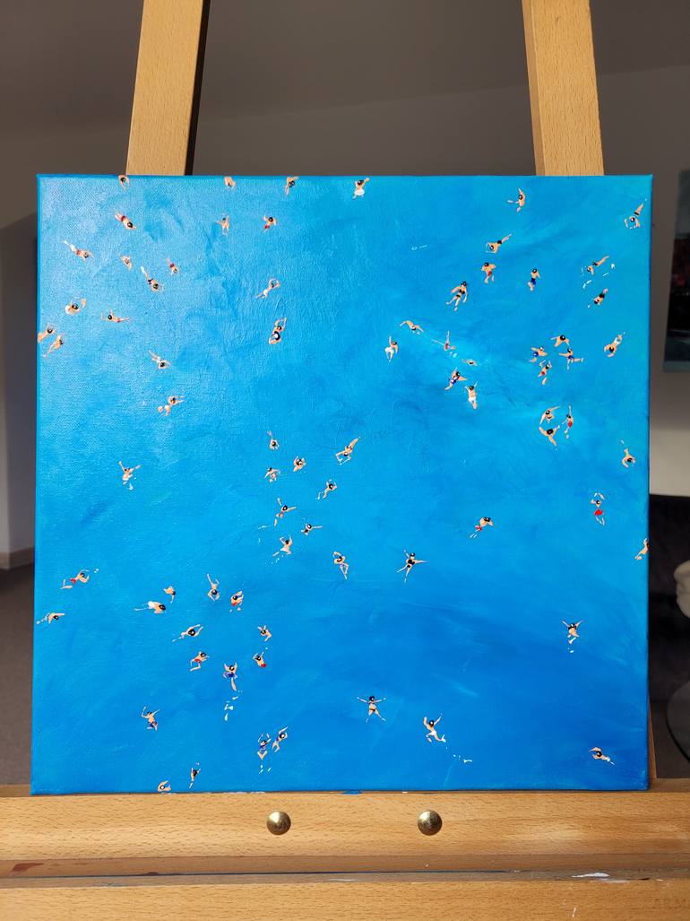 Original Abstract Beach Painting by Kathrin Flöge