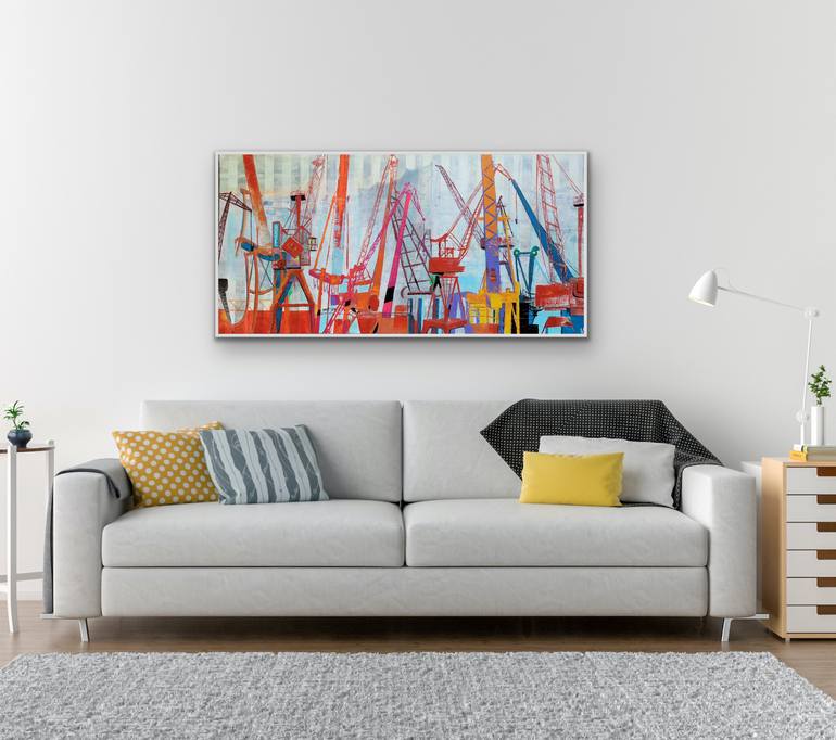 Original Abstract Architecture Painting by Kathrin Flöge