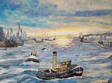 Original Figurative Boat Painting by Kathrin Flöge