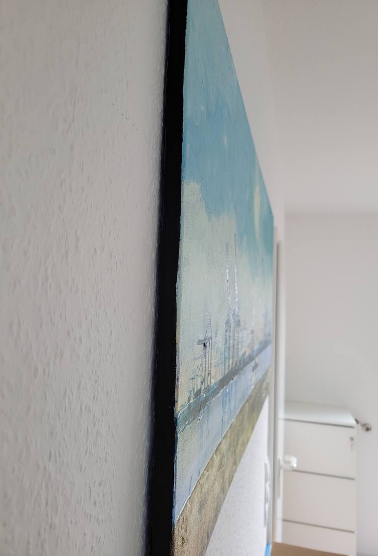 Original Abstract Boat Painting by Kathrin Flöge