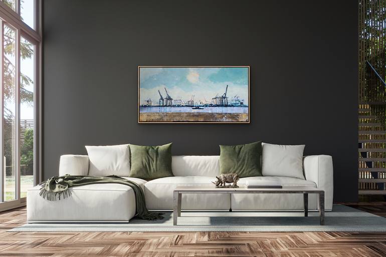 Original Abstract Boat Painting by Kathrin Flöge