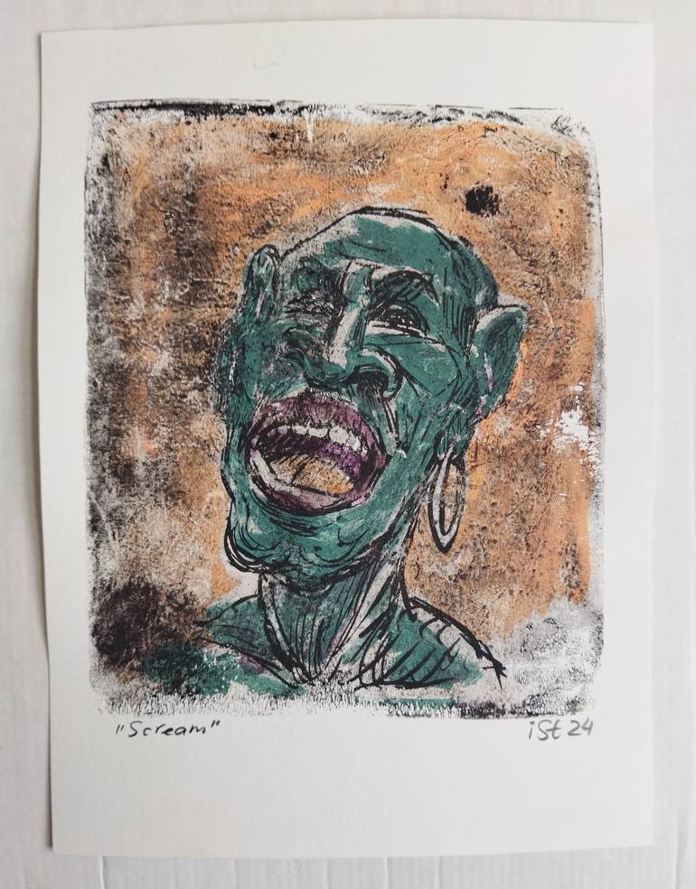 Original Expressionism Men Printmaking by Igor Studenikin Ist
