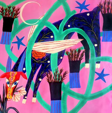 Original Symbolism Animal Paintings by Mella Rosa