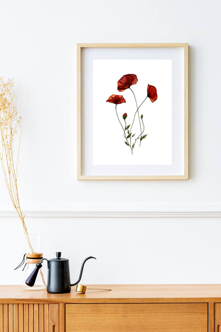 Original Illustration Floral Painting by Liudmyla Lobza