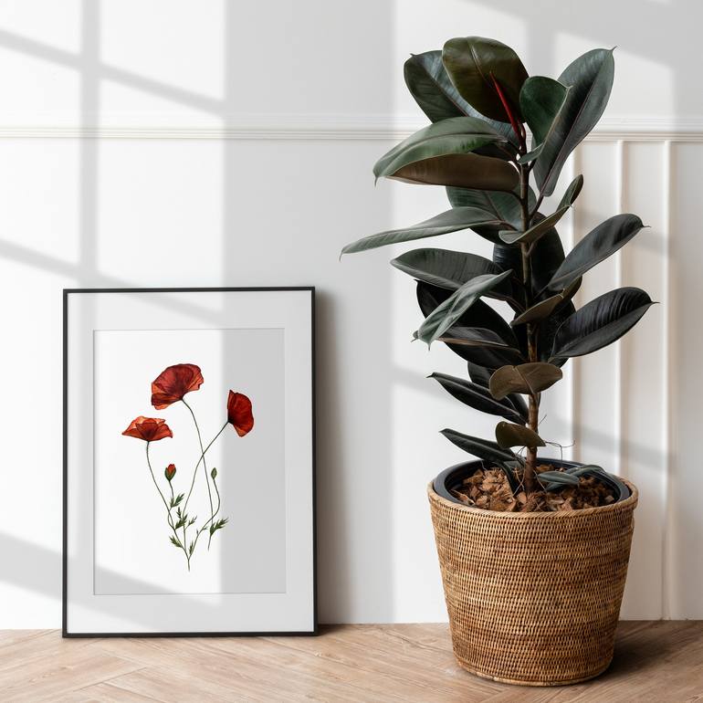 Original Illustration Floral Painting by Liudmyla Lobza