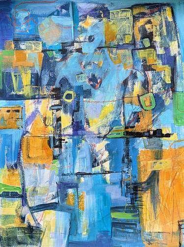 Original Abstract Expressionism Abstract Mixed Media by Haleh Mahbod
