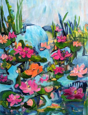 Original Abstract Expressionism Floral Paintings by Haleh Mahbod