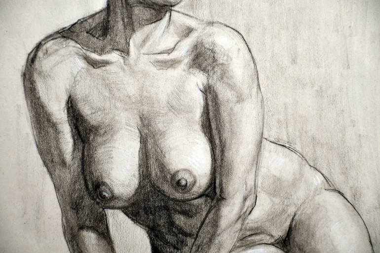 Original Figurative Nude Drawing by Eric Luke