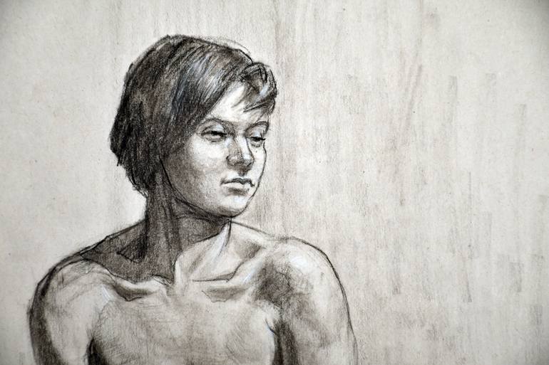 Original Figurative Nude Drawing by Eric Luke