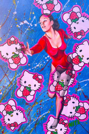 Hello Kitty - Gardani - Acrylic, Oil on Canvas