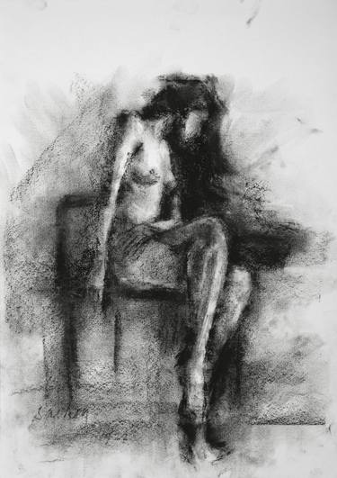 Original Figurative Nude Drawings by SACHIN UPADHYE