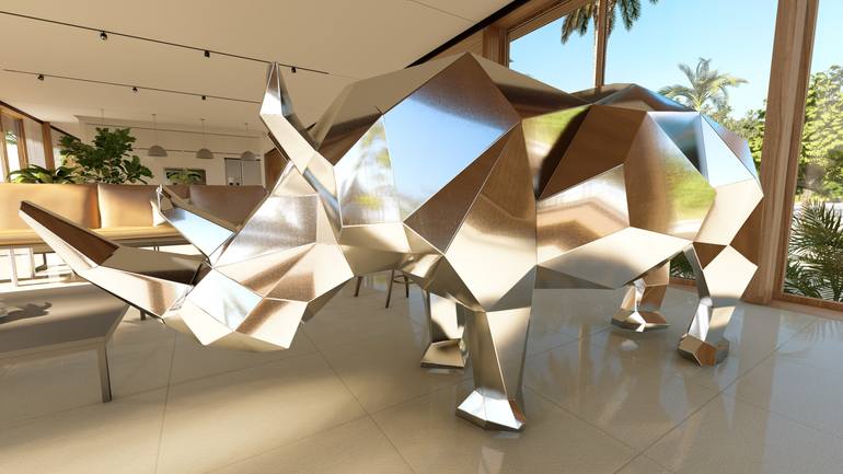 Original Abstract Animal Sculpture by Arti Sculpture