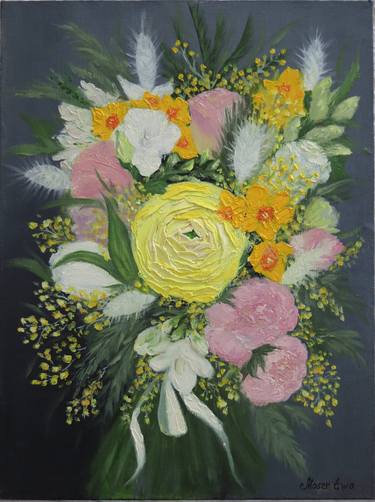Original Floral Painting by Mozer Ewa