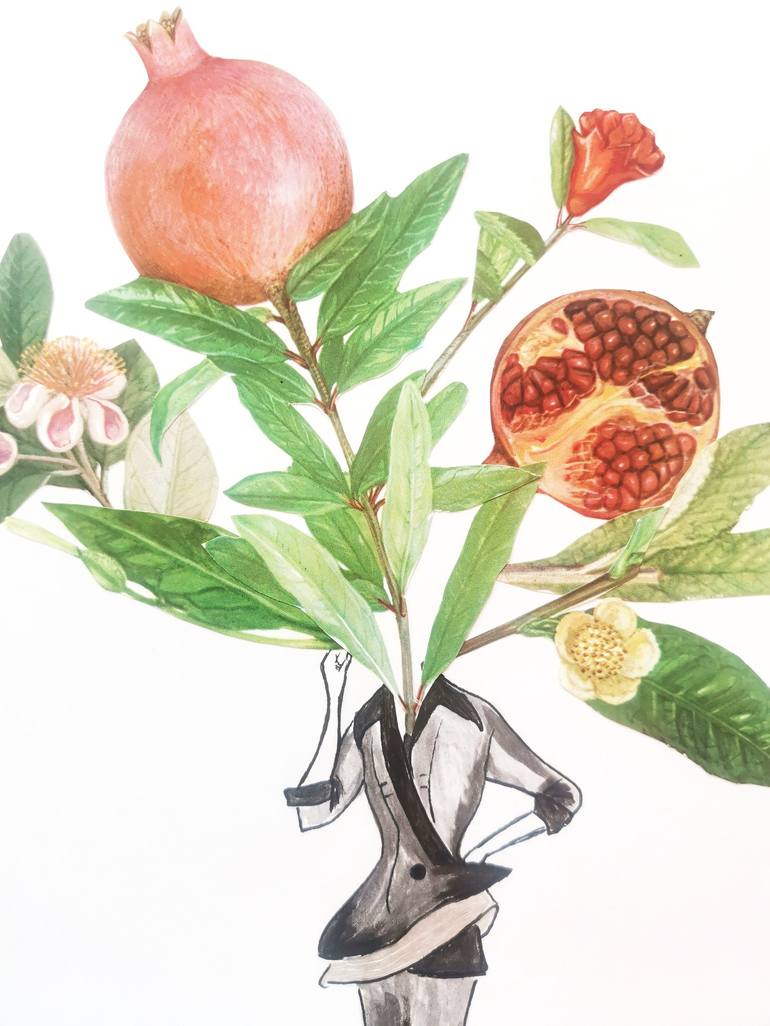 Original Illustration Botanic Collage by Gallery Mamonov