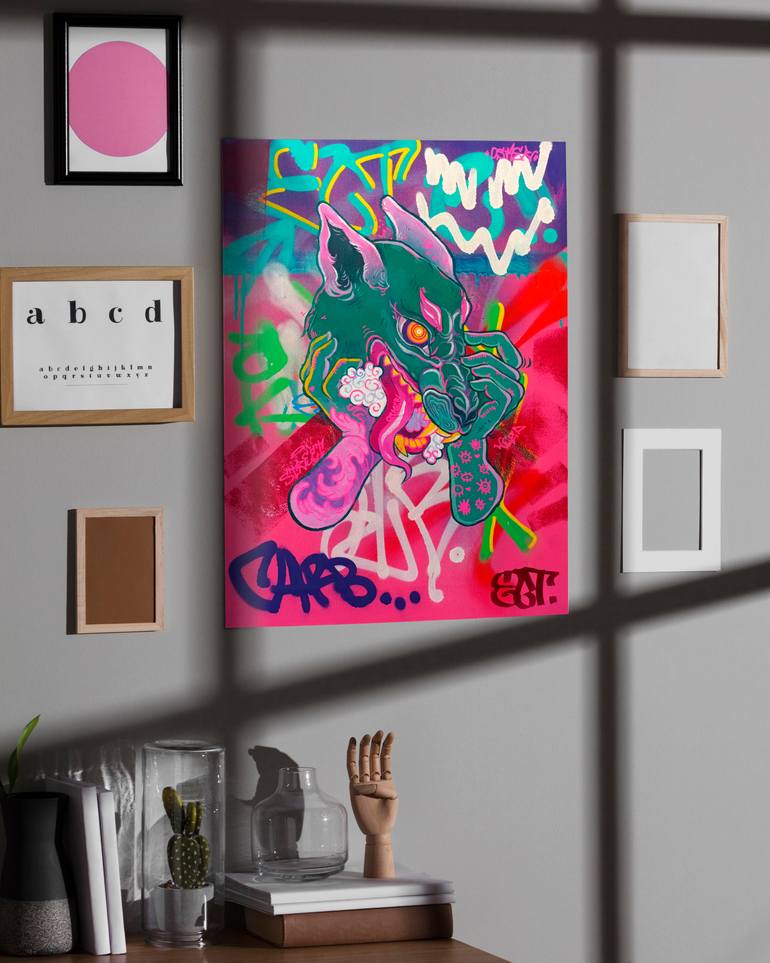 Original Conceptual Graffiti Painting by Osherova Elizaveta