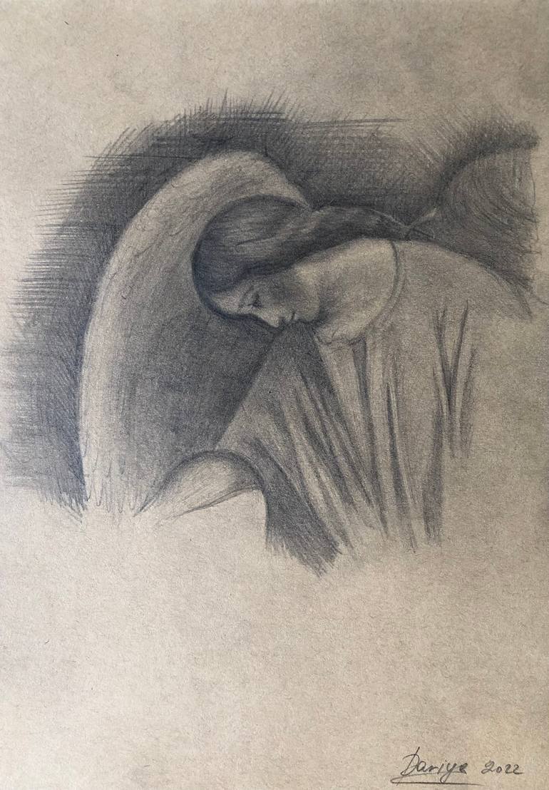 Original Figurative Religion Drawing by Dariya Suderkina