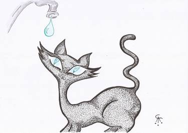 Print of Cats Drawings by Andrea Coronel