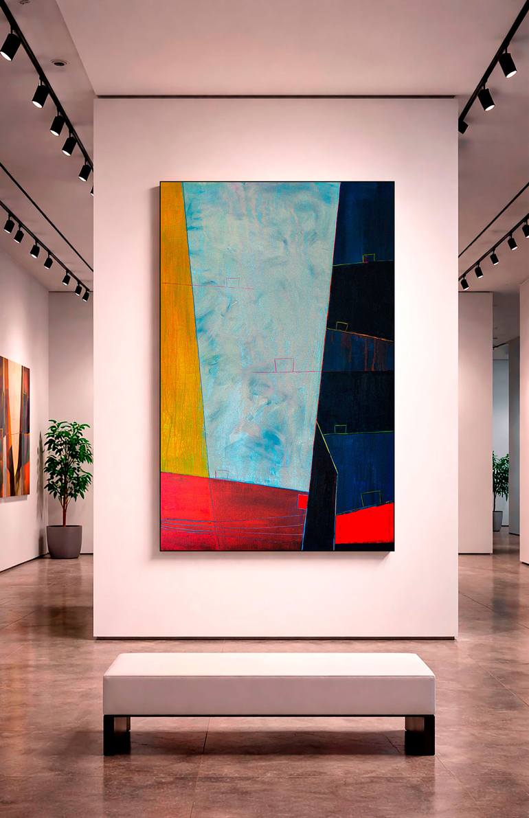 Original Geometric Abstract Painting by Maurizio Valch