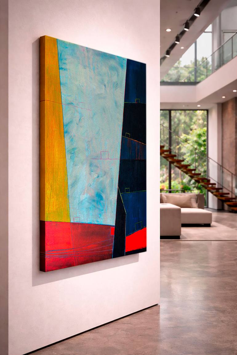 Original Geometric Abstract Painting by Maurizio Valch