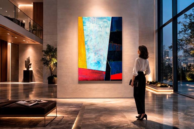 Original Geometric Abstract Painting by Maurizio Valch