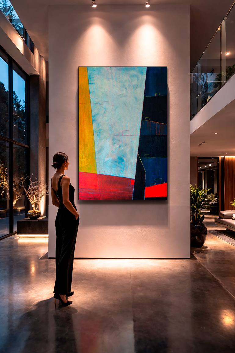 Original Geometric Abstract Painting by Maurizio Valch