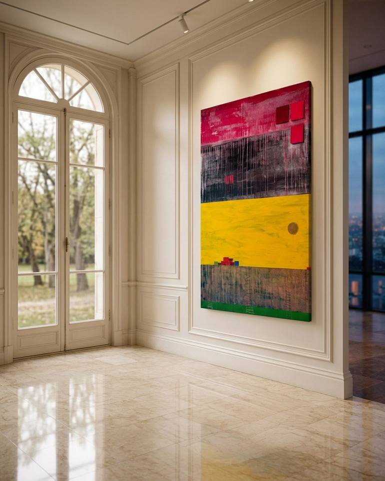 Original Geometric Abstract Painting by Maurizio Valch